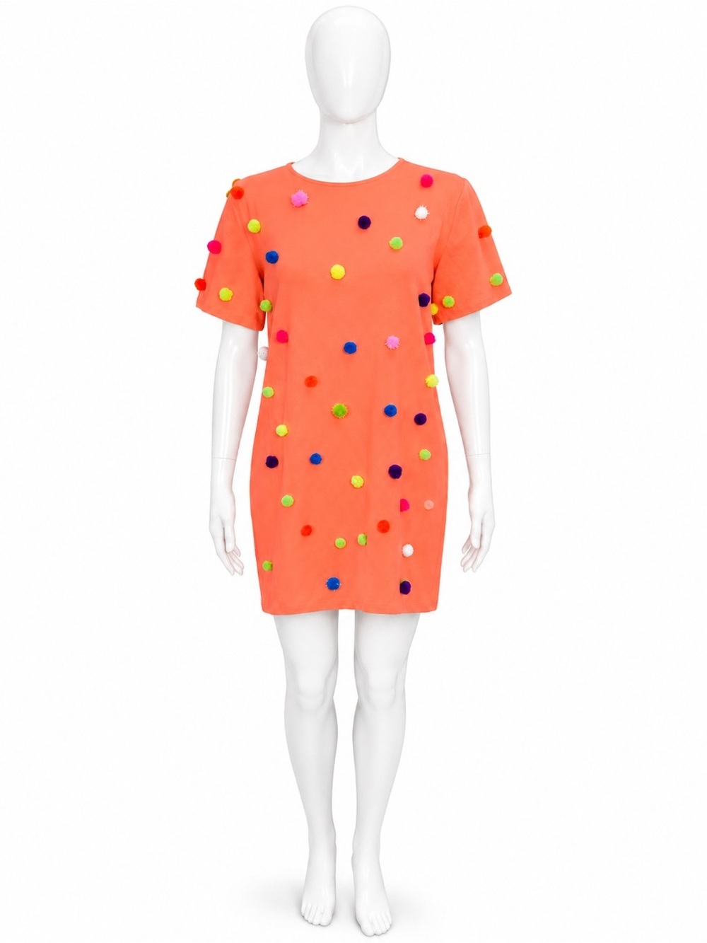 Felicity & Coco coral Pom Pom Vintage Dress-Size Small